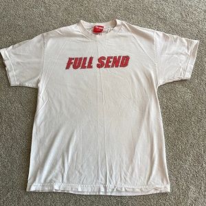 Full Send large men’s white cotton logo t shirt